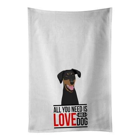 

Doberman Pinscher Black and Rust Natural Ears #1 White Kitchen Towel Set of 2 19 in x 28 in