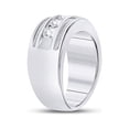 thumbnail image 3 of Diamond Princess 14kt White Gold Mens Round Diamond Single Row 5-Stone Wedding Band Ring 1-1/2 Cttw, 3 of 4