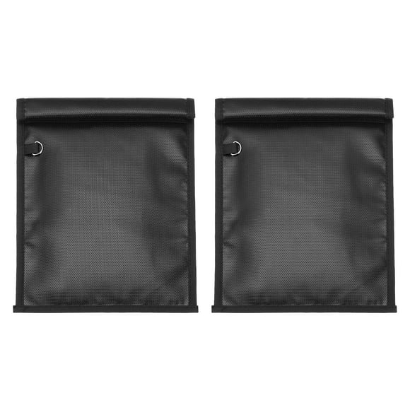 Uxcell 2 Pcs Faraday Bags, 13.4 x 8.0 Inch Phone Car Keys Fob Protector Faraday Bags Fireproof Waterproof Document Bag for NFC RFID GPS Sensor Key, Black