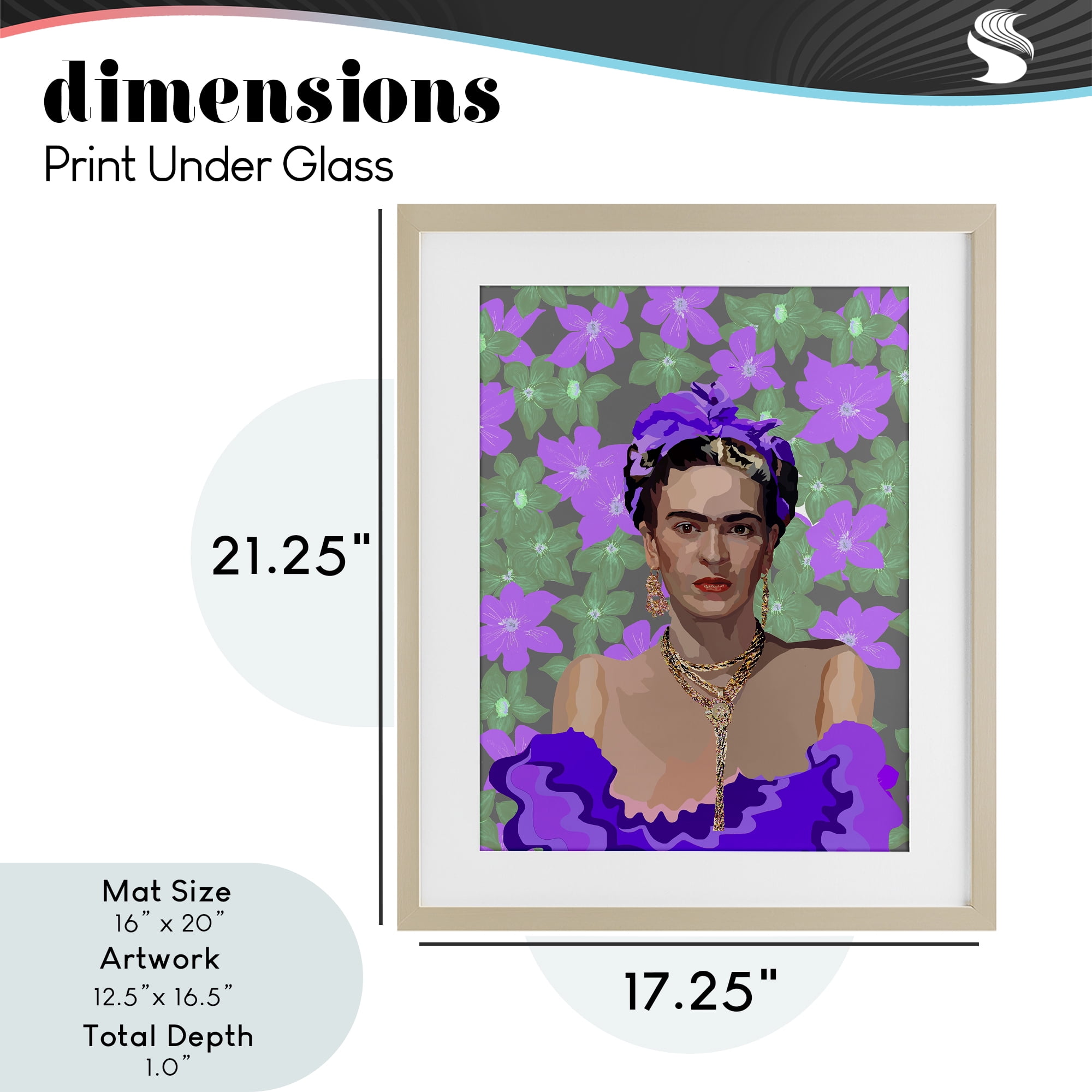 Floral Reverie Frida Birch Framed Print Under Glass, design by Lynnda Rakos