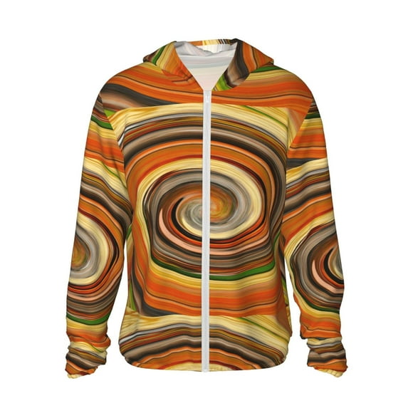 Cauagu Sweat à Capuche Coloré pour Hommes et Femmes, Manches Longues, Protection contre les Éruptions Cutanées, Séchage Rapide, Léger-Grand