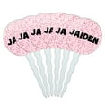 thumbnail image 1 of Jaiden Cupcake Picks Toppers - Set of 6 - Pink Speckles, 1 of 1