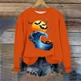 thumbnail image 4 of Censtreet Crewneck Halloween Sweatshirt Women Round Neck Casual Oversized Pullover Hoodies Long Sleeve Blouse Tops, 4 of 6