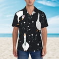 thumbnail image 4 of Bixox Men's Hawaiian Shirts Men's Fashionable Goose Print Short-Sleeve Shirt-Large, 4 of 8