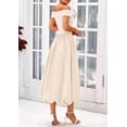 thumbnail image 2 of Vestido PRETTYGARDEN para mujer, de verano, con hombros descubiertos, línea A, beige, 2 of 7