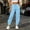 #0379-Blue, variant on Joggers with Pockets, Drawstring Sweatpants Women | Soft breathable fabric, Adjustable waist, 2 side pockets, Cuffed ankles, Great for Lounging Jogging Workout & Gym