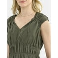thumbnail image 3 of Time and Tru Women's V-Neck Midi Dress, Sizes XS-XXXL, 3 of 4