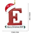 thumbnail image 3 of xihome Juego de 26 adornos navideños acrlicos con el alfabeto para decorar el rbol de Navidad (diseño de gorro de Pap Noel)., 3 of 6