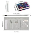 thumbnail image 3 of JIALIOU Nylon Trifold Card Wallet with ID Window Zipper Pocket for Men Women Teen Neon Mushroom and Star, 3 of 7