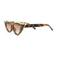 thumbnail image 3 of Women Elaborate Metal Brow Trim Gothic Cat Eye Retro Sunglasses Tortoise - Brown, 3 of 4