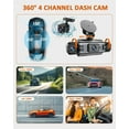 thumbnail image 3 of 4  WiFi Dash Cam with 32GB Card, 4 * 1080P Dash Camera for  Front and Rear Left Right,3"IPS Screen Dashcam with 360?  APP Control, 24H/7 Parking Mode,Night Vision G-Sensor, 3 of 6
