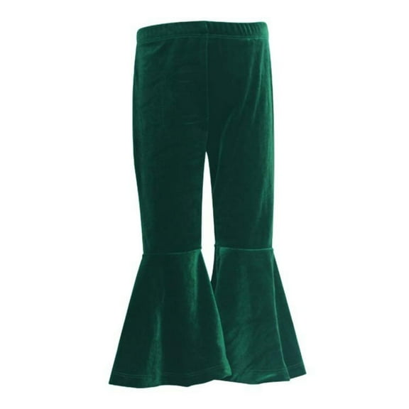 Mercatoo Kids Velvet Bell Bottom Pants Girls 1lowy Trendy Skinny Fleece Flare Leggings Fall Winter Casual Soft Wide Leg Trousers