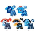 thumbnail image 6 of Toddler Boys 3-Piece Swimsuit Set Kids Boy Dinosaur Print Swimwear with Hat UPF 50+ Rash Guards Short Sleeve Bathing Suit for 2-10 Years, 6 of 6