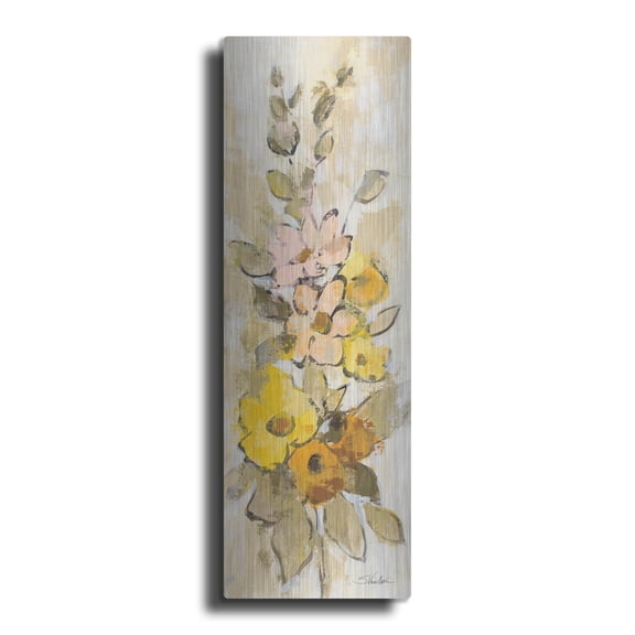 Luxe Metal Art 'Loose Bouquet Of Flowers 1 Light'  by Silvia Vassileva Metal Wall Art, 16" x 48"