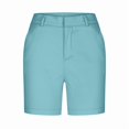 thumbnail image 5 of Womens Bermuda Short Fashion Solid Stretch Twill Shorts Shorts Summer Casual Thin Waist Pull On Regular Hiking Shorts with Pocket Half Pants, 5 of 6