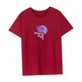 thumbnail image 4 of Camiseta de verano para mujer, camiseta informal con cuello redondo para actividades al aire libre Rojo, 4 of 7