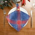 thumbnail image 4 of Iauyy Satin Napkins Set of 6- Red Blue Plaid DIY Printing Decoration Cloth Napkin- Easy Care for Home/Party, 4 of 8