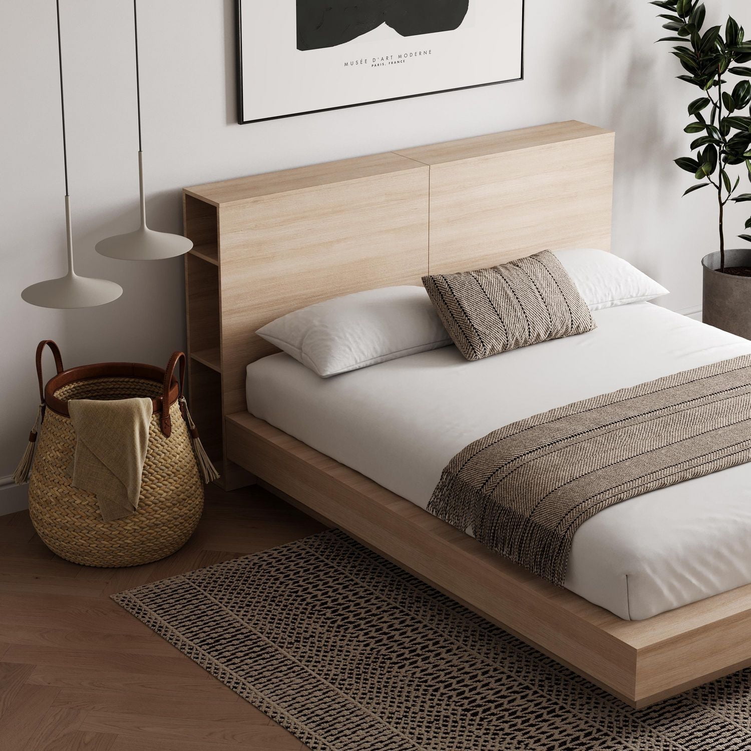Nexera Marconi Platform Bed with Headboard