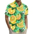 thumbnail image 3 of Yteetum Hawaiian Shirt for Men Short Sleeve T Shirts Floral Print Hawaiian Casual Button Down Short Sleeve Lapel Beach Summer T-Shirts, 3 of 7