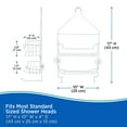 thumbnail image 7 of Kenney® Rust-Resistant 2-Tier Hanging Shower Caddy with Suction Cups and Razor Holder, White, 7 of 7