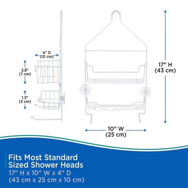 Kenney Rust-Resistant 2-Tier Hanging Shower Caddy, White photo 7
