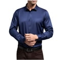 thumbnail image 4 of snilers Big and Tall Mens Dress Shirts Button Down Long Sleeve Lapel Blouse Regular Fit Wrinkle Free Formal Business Shirts M-6XL, 4 of 6