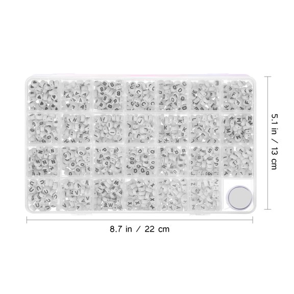 COMPUKAS 1 Set Assorted Color Plastic Alphabet Letter Clay Beads for Handicrafts Member Jewelry Making