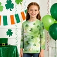 thumbnail image 4 of Girls St. Patrick's Day Shirts 3/4 Sleeve Crew Neck Print Pullover Tops Holiday Casual Loose Stylish T-Shirts (4 Years, Mint Green-B), 4 of 6
