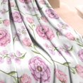 thumbnail image 3 of Chic Vintage Floral Blanket: Watercolor Pink Rose Peony Design - Soft, Lightweight & Warm 50x60in Throw Blanket - Cozy Blanket for Women's Gifts & Room, Couch Decor, 3 of 5