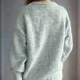 thumbnail image 5 of POROPL White Sweaters for Women Long Sleeve Crew Neck Sweater Casual Oversized Warm Knitted Blouse Pullover Size S-L, 5 of 7