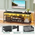 thumbnail image 5 of Tydimor Modern TV Stand for TVs up to 70", Media Console with Storage for Living Room, LED Entertainment Center with Outlets, Black, 5 of 8