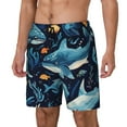 thumbnail image 1 of Fotbe Playful Whales Underwater Scene Traje de Baño para Hombre – Shorts de Natación de Secado Rápido con Forro y Bolsillos-XX-Large, 1 of 6