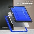 thumbnail image 5 of Allytechgroup Case for iPad Air 13 Inch M3 2025/M2 2024 with Pencil Holder/ Support Pencil 2nd & Magnetic Attachment Wireless Charging Kickstand Hard PC + Soft TPU Shockproof Stand Rugged Cover,Blue, 5 of 12