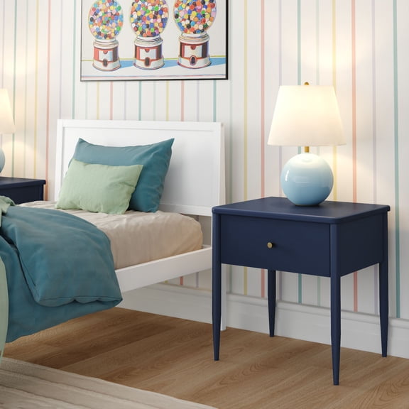 Harbor 1 Drawer Nightstand, Blue