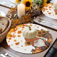thumbnail image 6 of Gnome Sunflower Round Braided Placemats Set of 8, Thanksgiving Pumpkin Heat Insulation Place Mats Washable Non-Slip Table Mats for Kitchen Dining Party, 15 Inches, 6 of 9