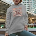 thumbnail image 2 of Take the Risk or Lose the Change, Retro Butterfly Art Merch Gift, Heather Grey Hooded Sweatshirt or Hoodie, Medium, 2 of 5