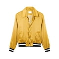 thumbnail image 2 of Ma Croix Men's Satin Hip Hop Street Inspired Button Up Light Soft Modern Fit Mesh Lined Bomber Jacket, 2 of 7