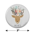 thumbnail image 3 of Noel Christmas Deer with Flowers Kitchen Refrigerator Locker Button Magnet, 3 of 6