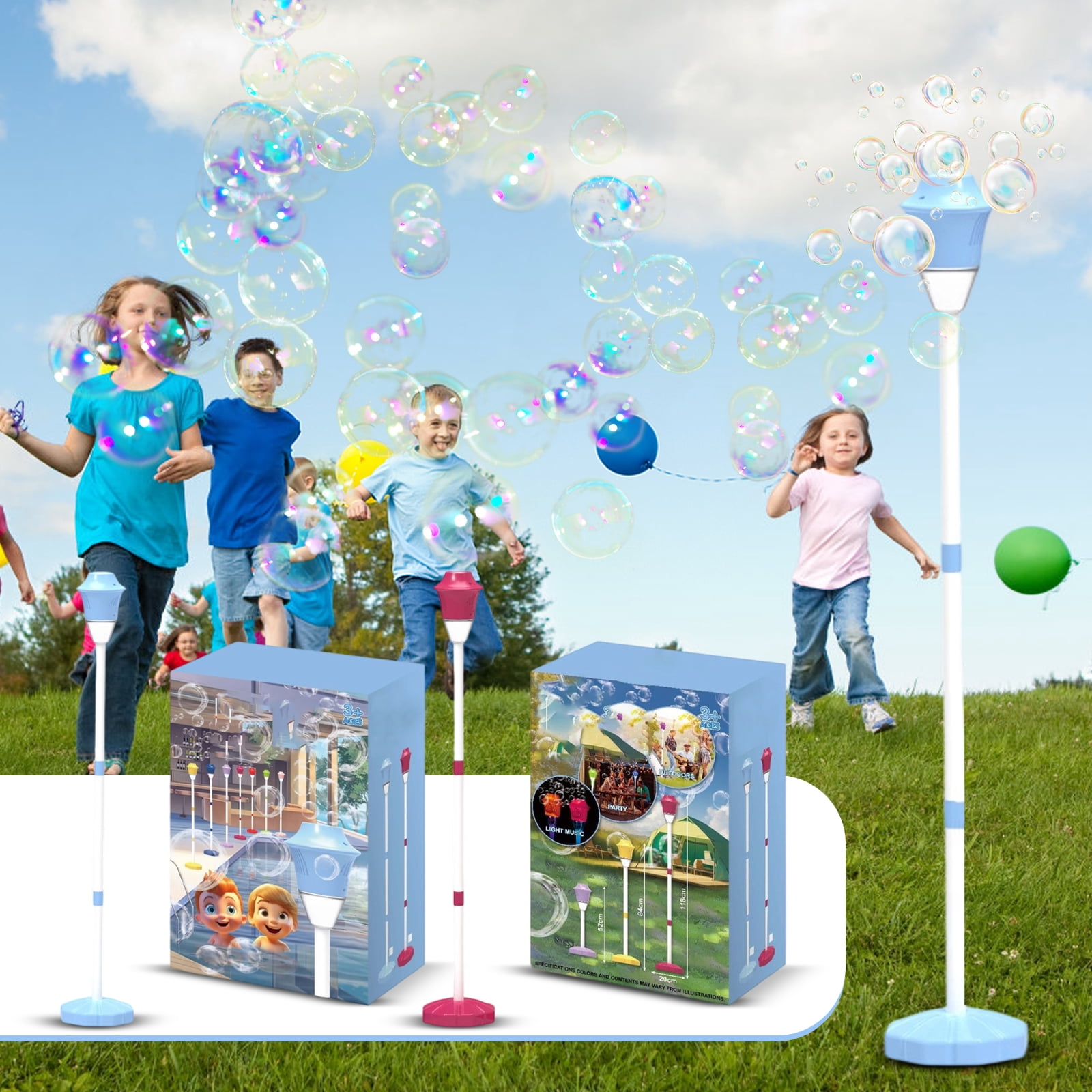 Bubble Machine Stand,Bubble Machine Battery Operated,Torch Bubble Machine, Bubble Machine Automatic Bubble Blower Plug-In, Outdoor Battery Operated Bubble Maker Machine With Lights And Music Red