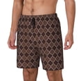 thumbnail image 2 of Balery Brown Gold Grid Mens Swim Trunks Swim Shorts for Men Quick Dry Inseam Beach Shorts with Compression Liner Pocket-Medium, 2 of 9