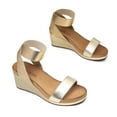 thumbnail image 3 of DREAM PAIRS Women's Elastica Ankle Strap Open Toe Platform Wedge Sandals, 3 of 5