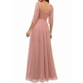 thumbnail image 3 of Women'S Formal Dress Mother of the Bride Dress 3/4 Sleeve Wedding Guest Dress Maxi Evening Gown Pink XL, 3 of 4