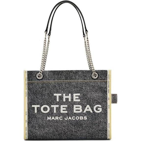 Marc Jacobs The Denim Chain Medium Tote Bag - Black Wash