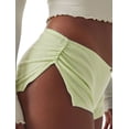 thumbnail image 6 of Women'S Y2k Micro Shorts Low Waist Side Slit Boyshort Slim Booty Shorts Lounge Pj Bottom Mint Green M, 6 of 7