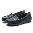 thumbnail image 4 of Summer Women Plus Loafers 2026 Outdoor Solid Color Round Closed Toe Low Heel Slip On Lightweight Cushioned Orthopedic Arch Support Wide Toe Box Comfortable Walking Daily Flat Shoes Black 36, 4 of 6