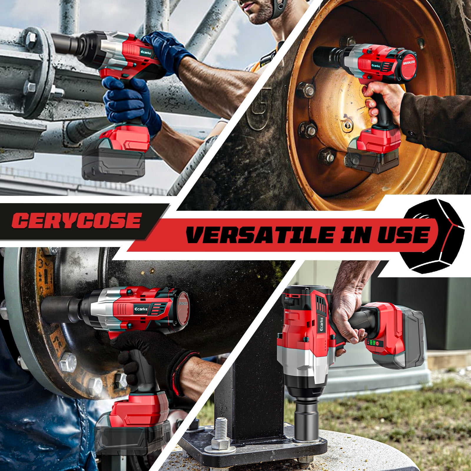 3/4" Impact Wrench for Milwaukee 18V Battery: 1850FT-LBS(2500N.m) High Torque Impact Driver, 4-Speed Heavy Duty Cordless Impact with Auto-Stop Reverse for Car/Truck/Home/Mower(No Battery)