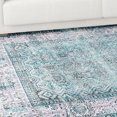 thumbnail image 6 of Modern Distressed Geometric Power-loomed Indoor Area Rug, Blue, 5' x 7.6', 6 of 6