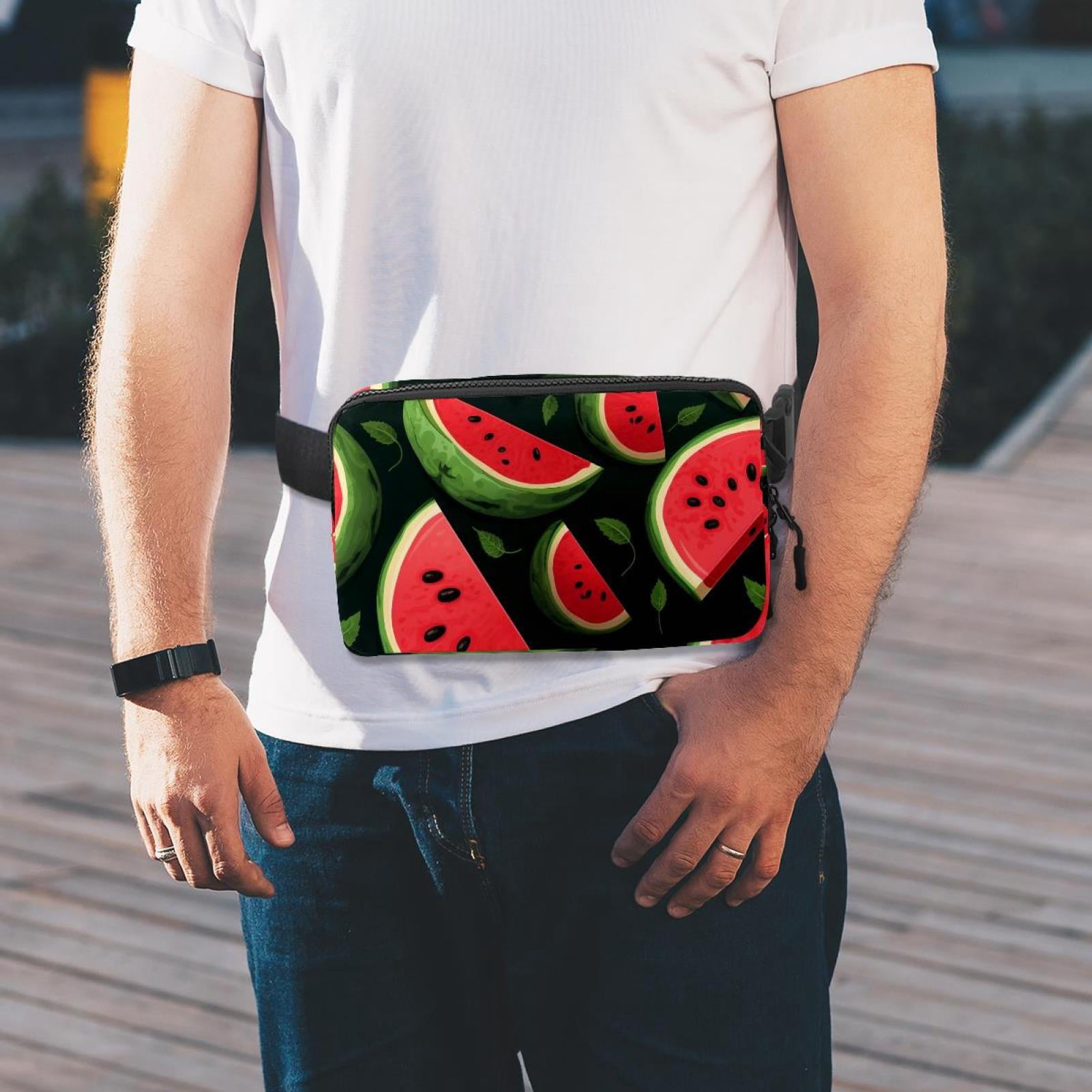 Watermelon Adjustable Lightweight Waist Bag Crossbody Fanny Pack with Extension Strap for Men and Women