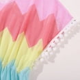 thumbnail image 5 of Big Girls Swim Cover Up Beach Swimwear Coverup Swimsuit Wraps with Pom Pom Trim, Tie Dye V Neck Short Dress, for Kids Teens 7-14 Years, 5 of 9