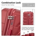 thumbnail image 4 of Tyethy 3 Piece Luggage Sets ABS Hardshell Luggage Suitcase Set for Travel Business, 20"24"28", Red, 4 of 15